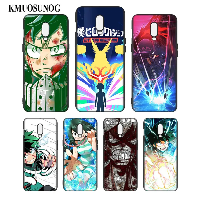 

Silicone Case For OnePlus 5T 6 6T Printing Pattern Black Soft Silicone Phone Case Cover My Hero Academia Anime Style