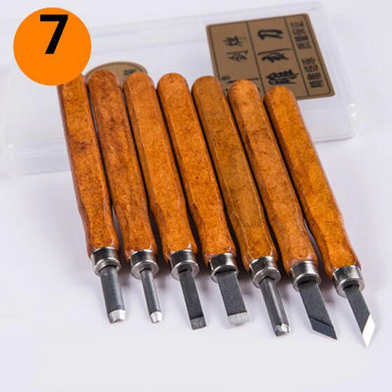 7pcs/lot Wood Carving Knife Herramientas Hobby Knife Kit Craft