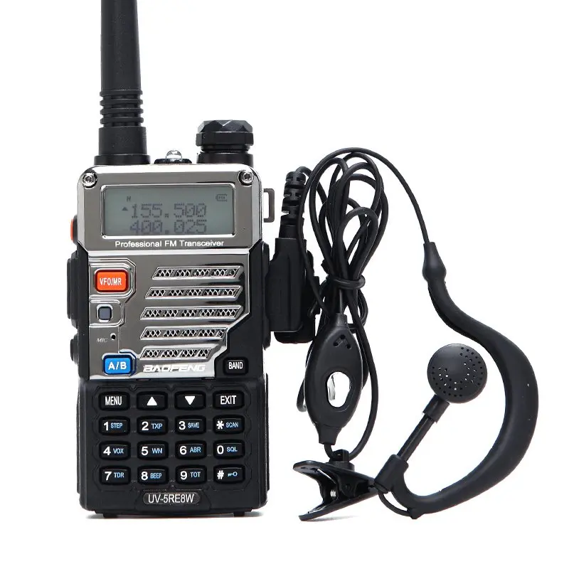 BaoFeng UV-5RE 8 Вт портативная рация 10 км Двухдиапазонная UV5R двухстороннее радио VOX фонарик ручной дальний Портативный радиоприемник для охоты - Цвет: standard