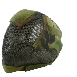 Camoflage Тактический V6 Сталь чистая фехтовальная Маска анфас уши крышка Защитная маска Airsoft военный Косплэй CS войны игровые маски