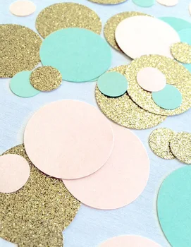 

Mint Green, Peach & Gold Confetti | Circle Confetti | Bridal Shower | Table Decor Table decor scrapbook favors