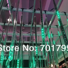 7 шт. 1,5 м длинные DMX512 360 градусов 3D светодиодный цифровой «Метеор»; 3D dmx вертикальная трубка; 24 пикселей/Каждая трубка; IP65; DC12V; 36 Вт; 30 мм в диаметре