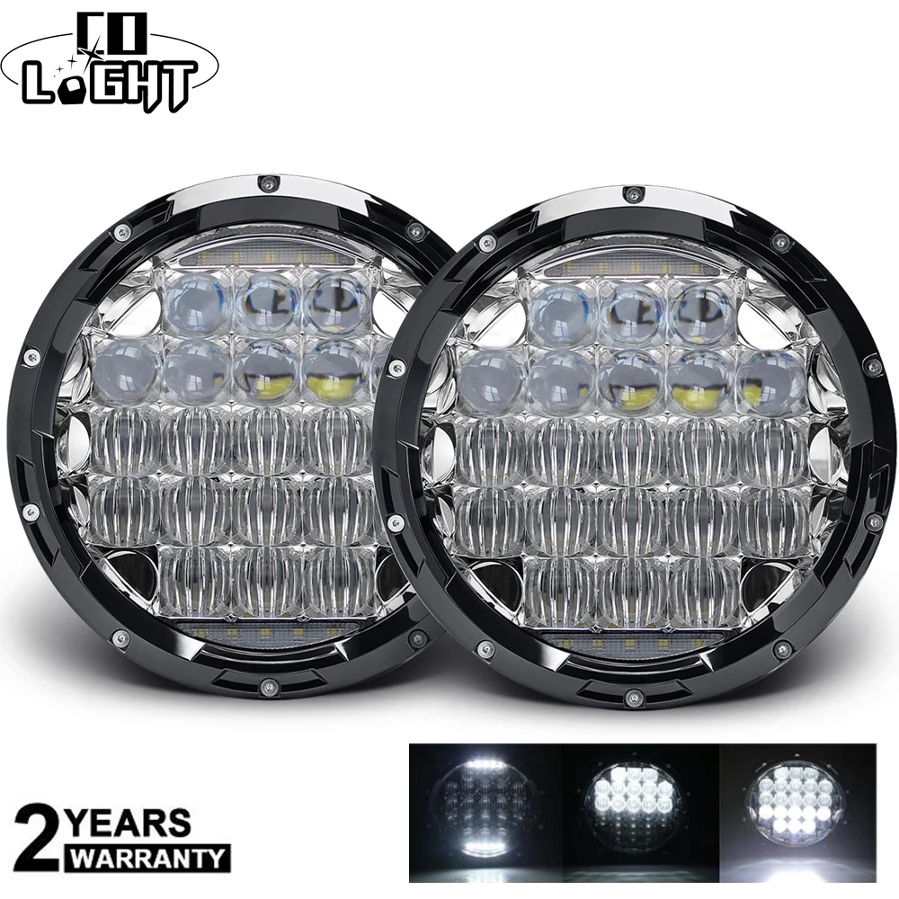 CO LIGHT 5D 7 &quotLED DRL H4 светодиодные фары 105 Вт дюймов дальнего и ближнего света для Lada