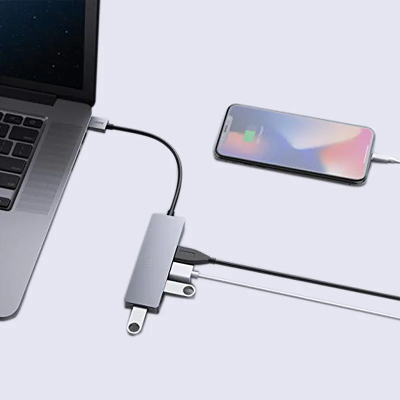 Стиль алюминиевый сплав 4 порта USB 3,0 концентратор для жесткого диска huawei matebook