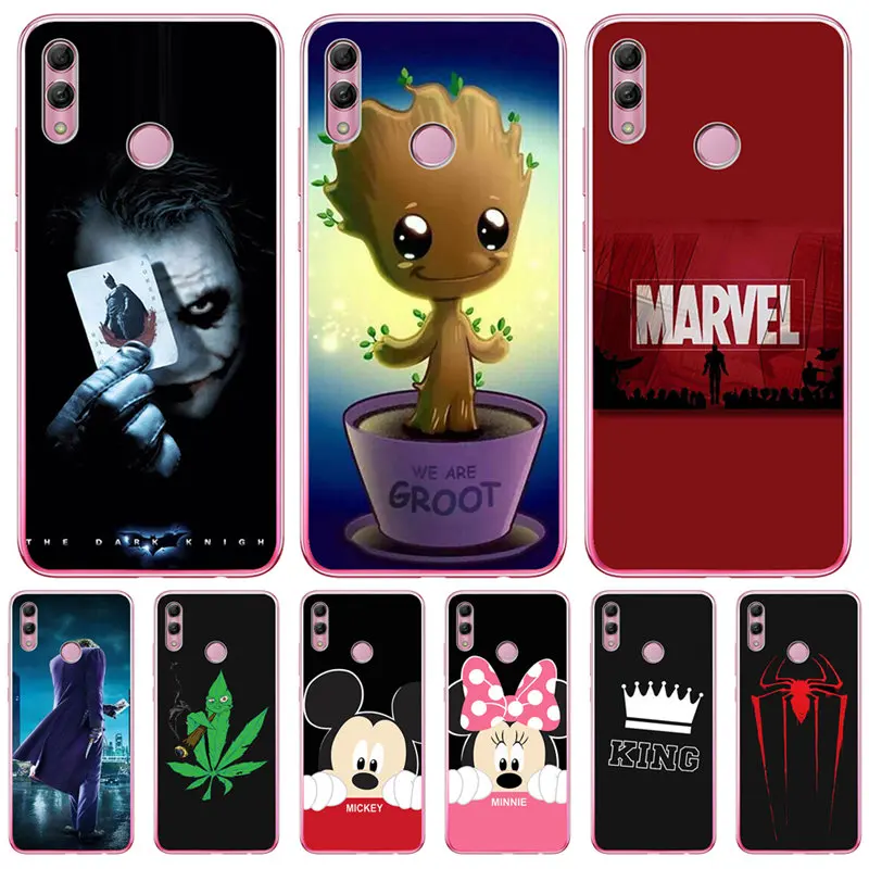 

Luxury Marvel For Huawei Honor 10 9 8 8X 8C 7A 7C 7X 7 6X 6A Lite Cover Case Silicone Coque Etui joker Women Mickey Mouse groot