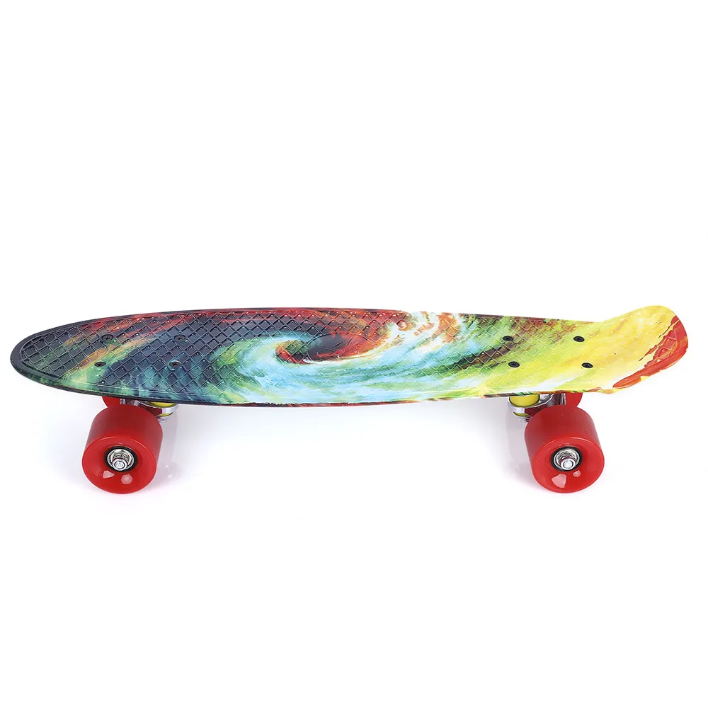 22 Inch Printing Pattern Four-Wheel Long Skateboard PP Board Deck Skate Board Shock Resistant Skateboard For Kids Adults