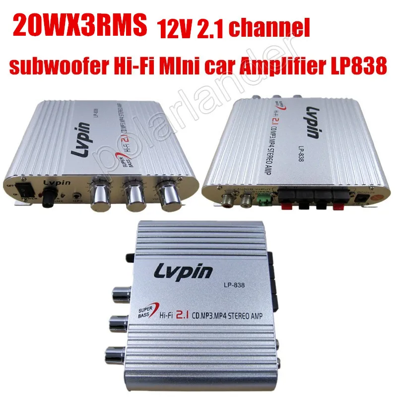 20WX3 RMS компакт-дисков MP3 MP4 супер бас 2,1 канальный усилитель выходной мощности автомобильный аудио стерео мини-усилитель