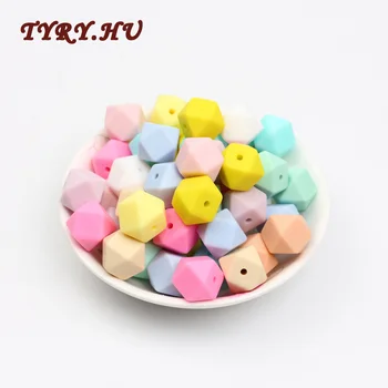 

20pcs 14mm Hexago Silicone Beads Baby Teething Teether Food Grade Nursing Baby Toy Pacifier Chain DIY Accessory