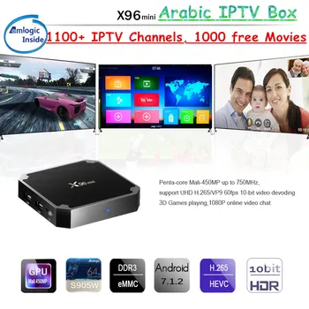 

X96 Mini Android Arabic IPTV BOX Smart 4K Android 7.1 Free Movie and IPTV Arabic ,Swedish,Africa TV Google Cast Netflix
