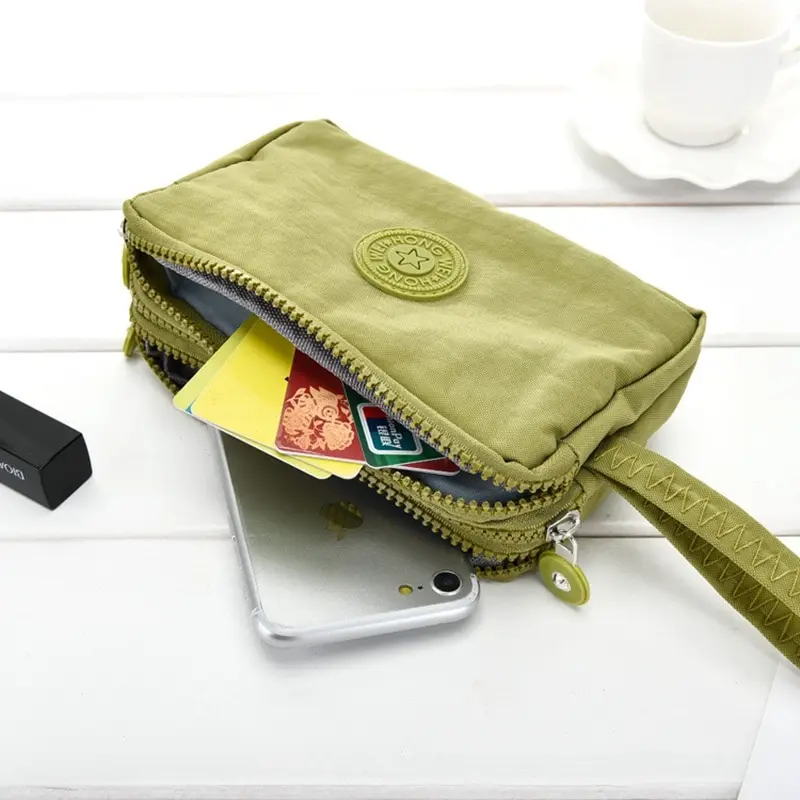 

Canvas Portable Girls Wallet Women Clutch Coin Purse Solid Bank Card Holder Key Money Bag Travel Organizer Case 2019