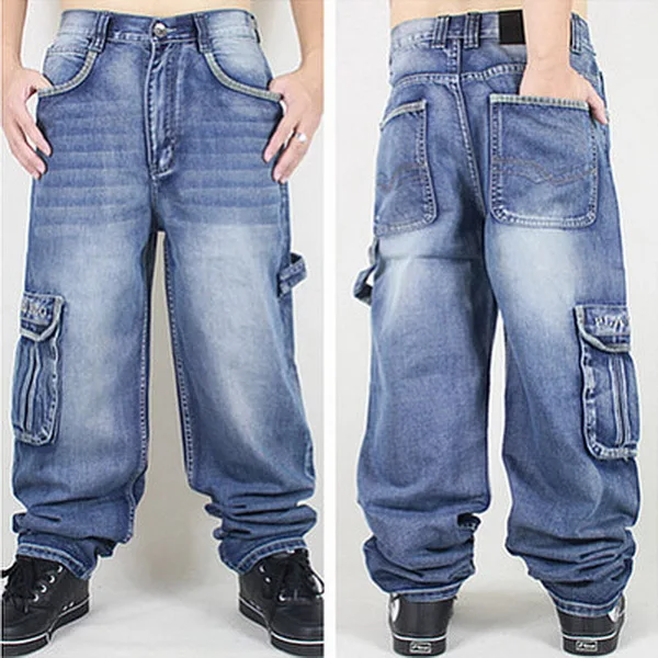 Washing Men Baggy Jeans Mens Hip Hop Jeans Long Loose