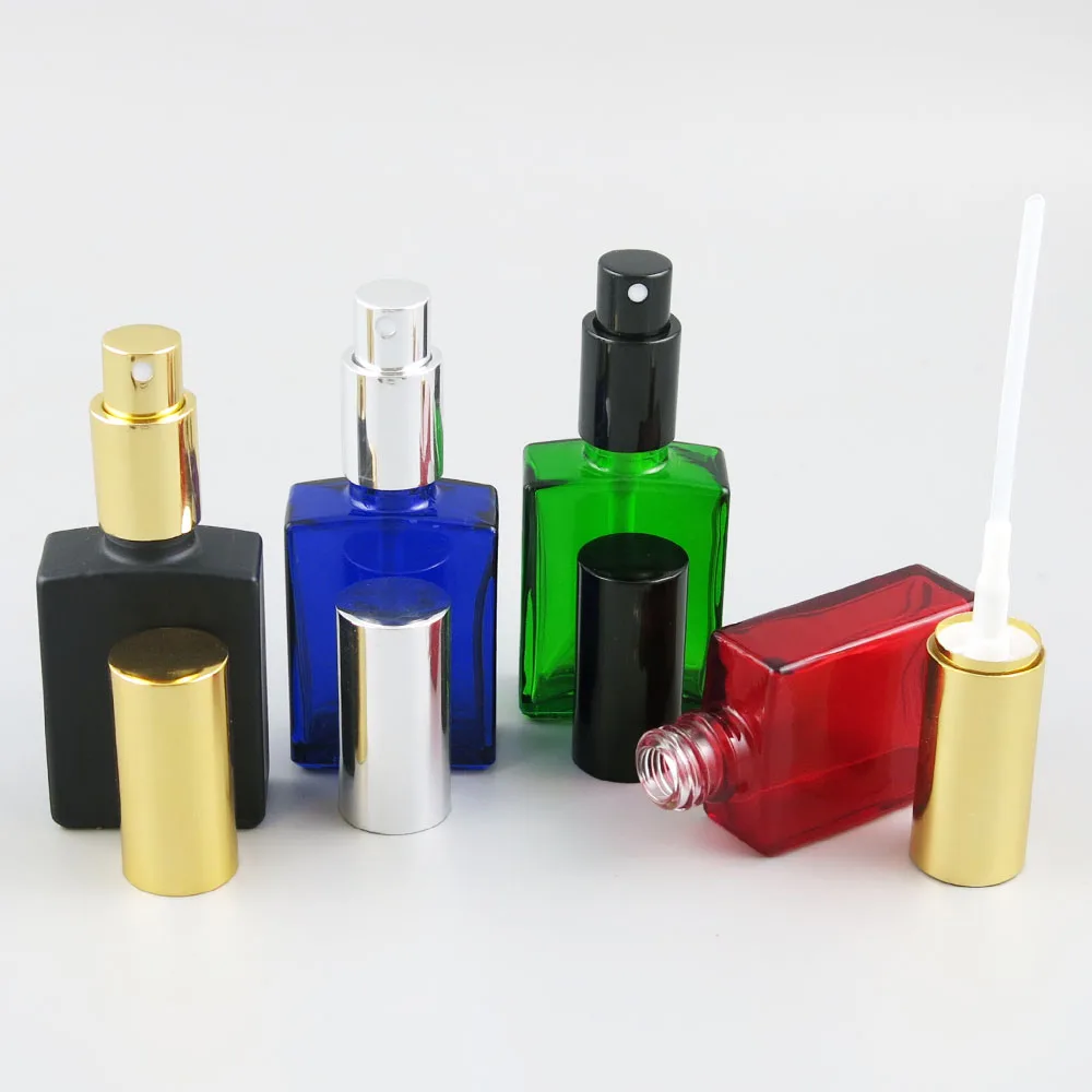

10 x 30ml Essential Oil Travel Portable Colorful Glass with Electrolytic Sprayer for Liquid Reagent Pipette Atomizers Containers