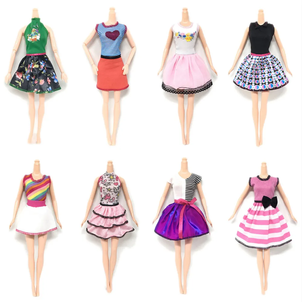 

8 Pcs Fashion Elegant Girl Doll Toy Summer Dresses Gown Outfits Clothes Accessories for Barbie Toys Children Girls Birthday Gift