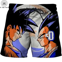Забавные мужские шорты для плавания, повседневные дышащие быстросохнущие летние пляжные шорты с 3D принтом, аниме Гоку, драконий жемчуг