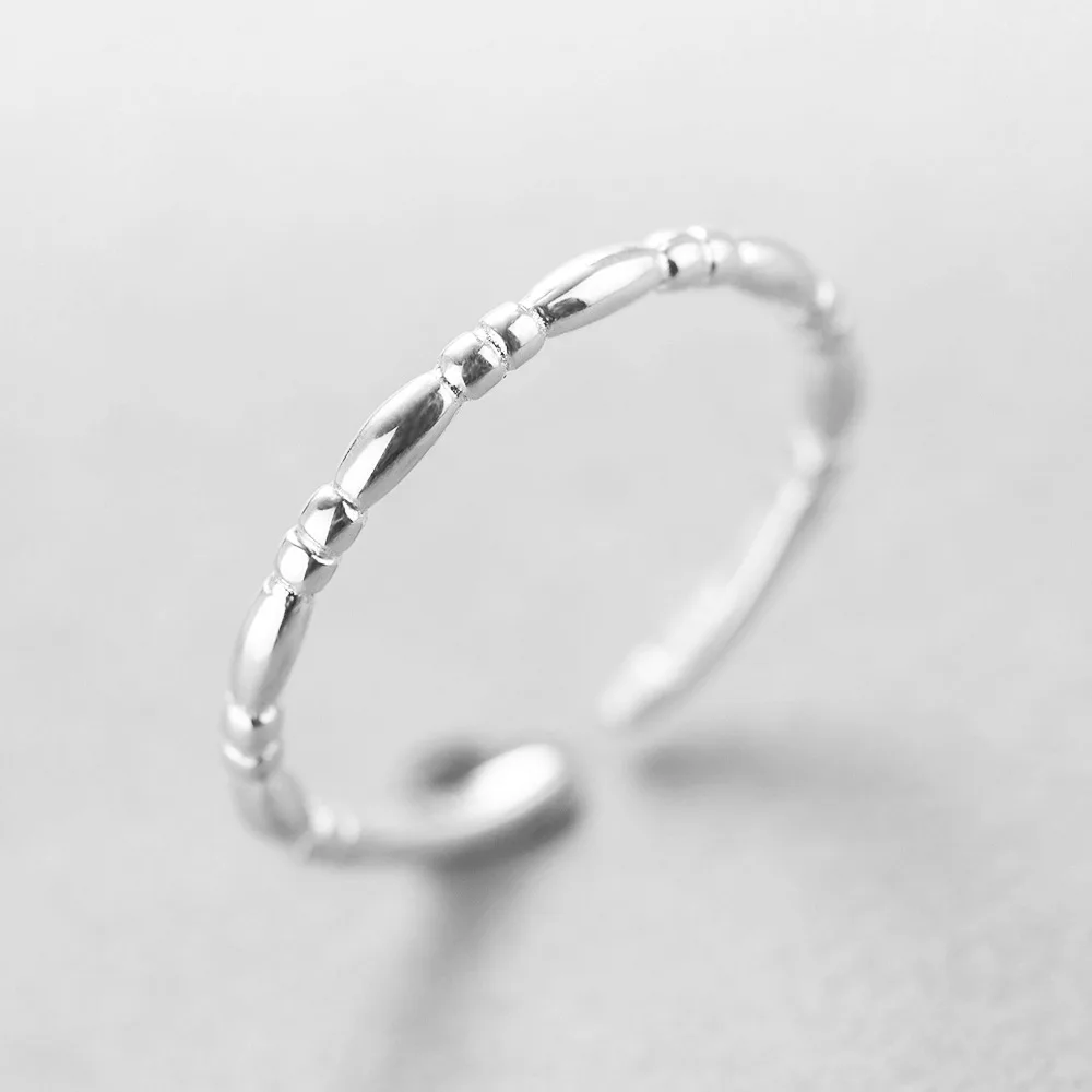 simple round thin joint Rings 100% Sterling 925 silver Jewelry Vintage Adjustable rings for women gift