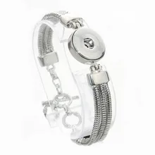2017 NEW Bangles Crystal 18mm Snap Bracelet Metal Snap Button Charms Jewelry DIY Bracelet For Women JEWELRY 040614