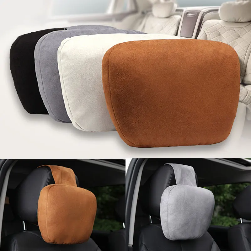 Автомобильная подушка для шеи-Плюшевый подголовник с поддержкой подушки для облегчения боли