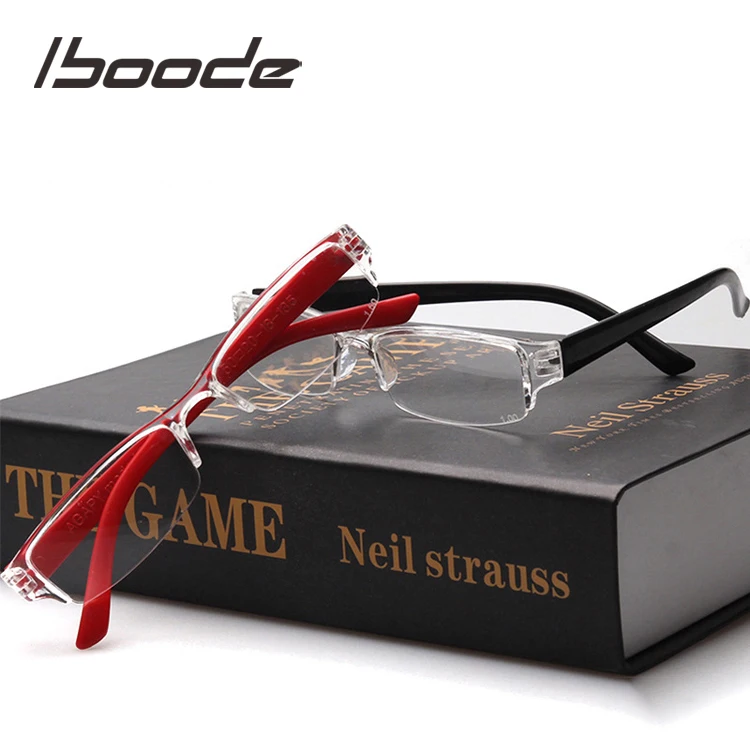 

iboode Unisex Reading Glasses for Elder Men Women Lightweight Presbyopia Eyeglasses Transparent Square Frame Reading Eyewear Men