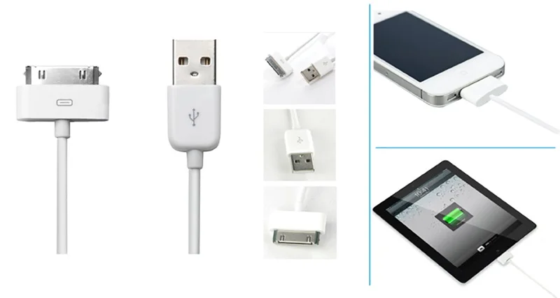 Usb-кабель Snowkids для iPhone 4, 4S, 3G, iPad 2, 3, iPod, Nano, Mini Touch, быстрая зарядка, 30 Pin, зарядное устройство, кабель для синхронизации данных