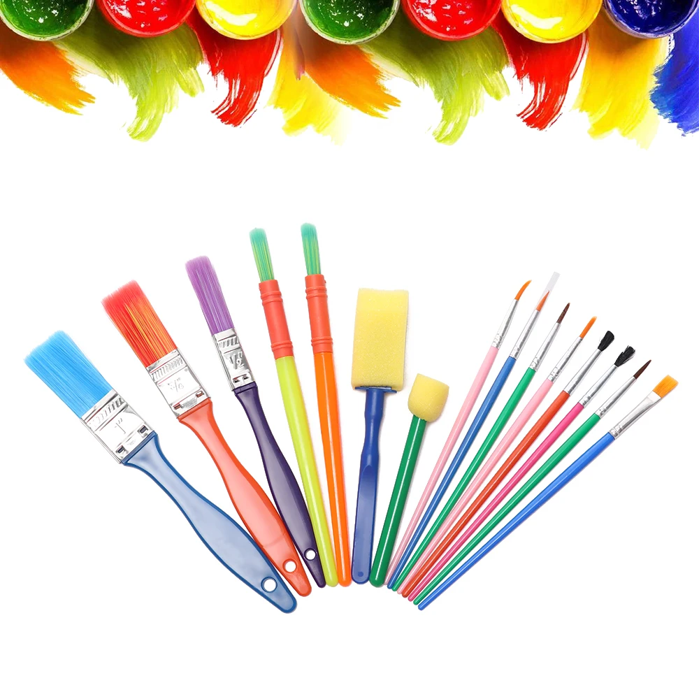 6/15PCS Children Painting Brush Set Flower Stamp Watercolor Pen Kids