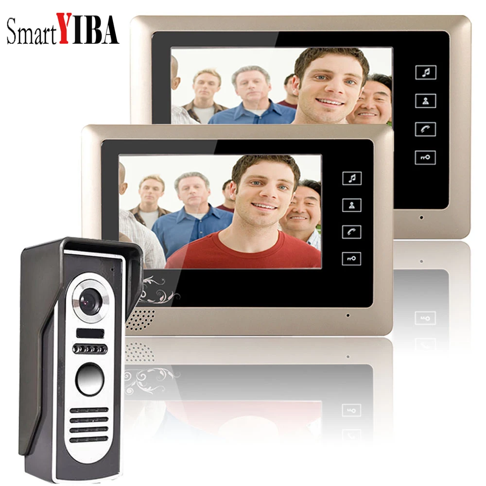 

SmartYIBA 7 Inch LCD TFT Wired Video Intercom for Private Homes Support Electric Lock Control Video Doorbell with Lock Doorphone