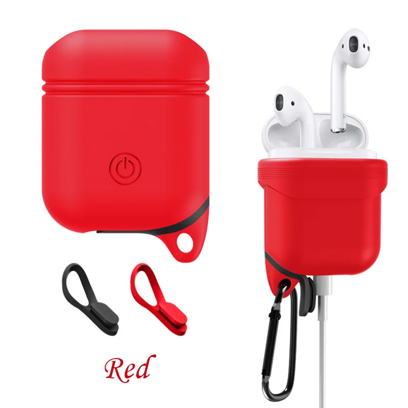 Soft Silicone Case Cover For Apple Airpods Waterproof Shockproof Protector Case Sleeve Pouch for Air Pods Earphone With Hook (12)