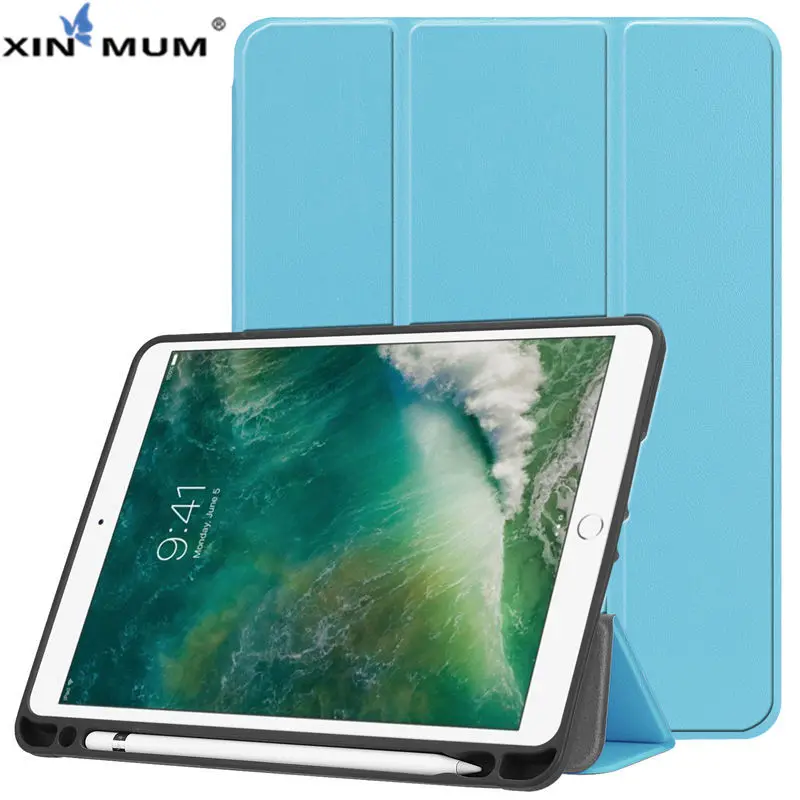 

Case For iPad 9.7 inch 5th 6th Generation 2018 2017 Cover With Pencil Holder For iPad Air 1 2 Silicone Soft Back Shell +Film+Pen