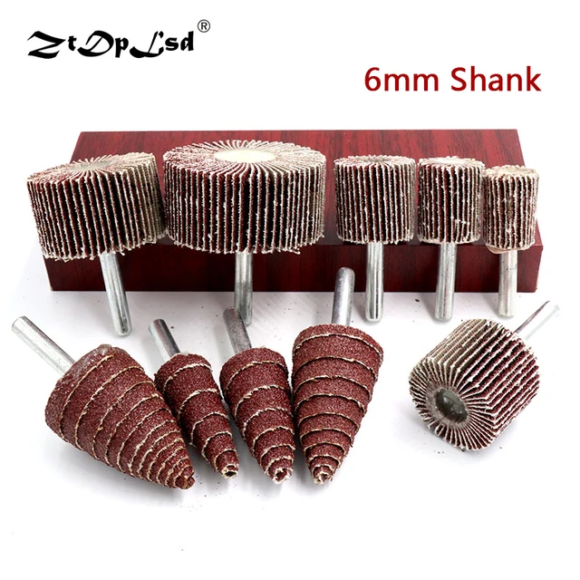 1Pcs 6mm Shank Grit 80# Sandpaper Grinding Sanding Head