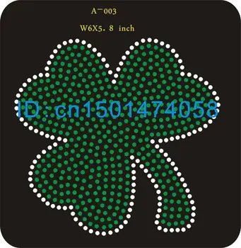 

lucky leaf hot fix motif,free shipping,heat transfer rhinestone motif, iron on strass motif