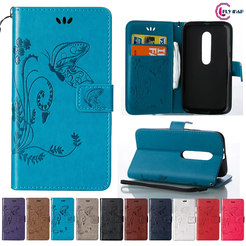 

Coque for Motorola Moto G3 Case Phone Leather Cover for Motorola Moto G 3 3rd Gen XT1550 XT1542 Retro Butterfly Wallet Flip Case