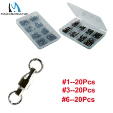 Высокое качество 3 размера 60 шт./лот отсек Коробка Пакет рыболовный шариковый вертлюг с сварное кольцо