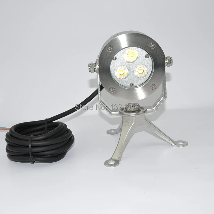 

High Quality 100% IP68 waterproof 304 stainless steel 9W Underwater Light for Fountain with Tripod Pond lamp underwater 8pcs/lot