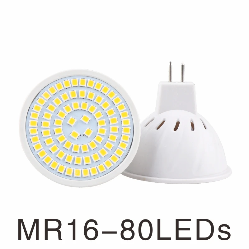 Светодиодный прожектор лампы 220V 230V E27 GU10 MR16 GU5.3 Точечный светильник SMD2835 48/60/80 светодиодный s Точечный светильник для Кухня домашний Декор Светильник Инж