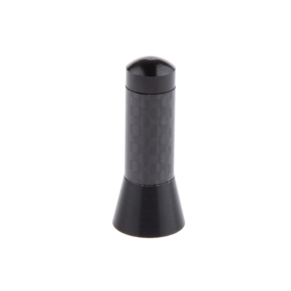 3.5cm 1.38' Universal Car Black Mini Carbon Fiber Short Mast Stubby Roof Radio Aerial Antenna AM/FM Auto Replacement Parts