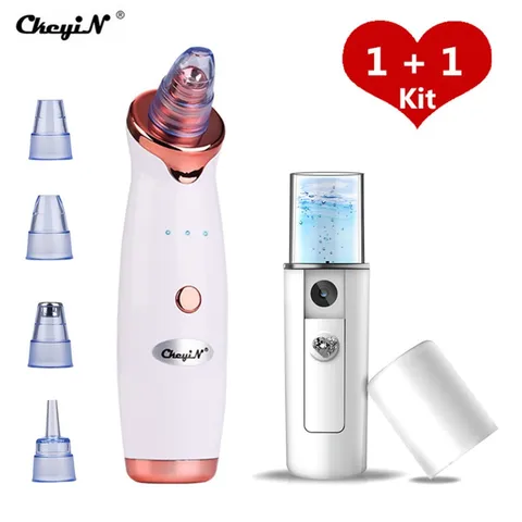 Removedor de Cravo Ferramenta + Mini Microdermabrasion Rosto Pele Aspirador Poros Sucção Acne Espinha Remoção Nano Vapor Facial 41