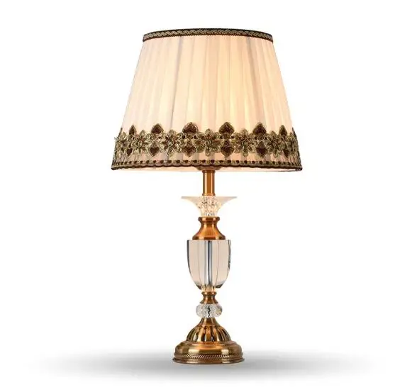 Роскошный классический американский Настольный светильник для спальни, европейская Хрустальная настольная лампа, стеклянный высокий Настольный светильник, прикроватная настольная лампа для гостиницы M