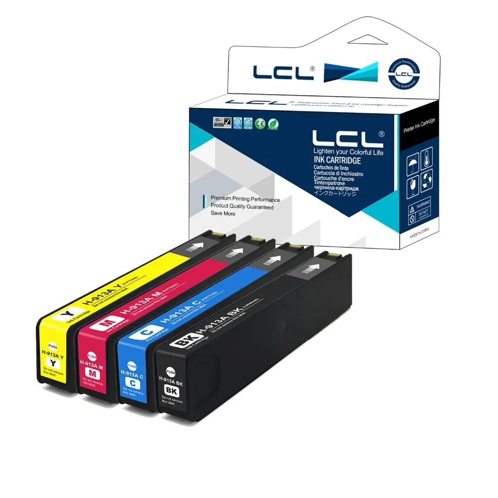 

LCL 913A L05R95AE F6T77AE F6T78AE F6T79AE (1-Pack K/C/M/Y) Toner Cartridge Compatible for HP PageWide 377dw, 352dw