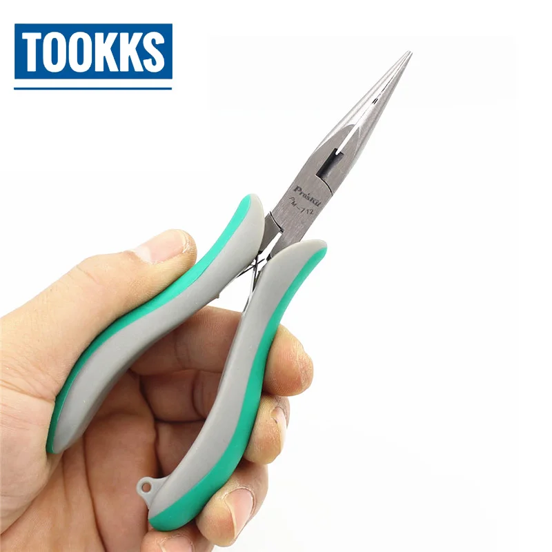 

ProsKit PM-712 Electronic Cutting Pliers Precision Long Nose Plier Cable Cutter Pliers Hand Tools 155mm