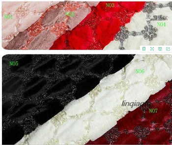 

Autumn and winter home plush cloth embroidered matt PV velvet South Korea velvet bag fabric