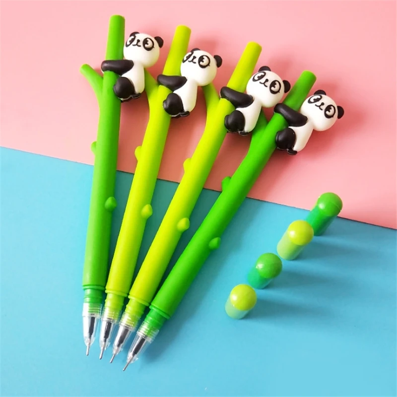 

1 Pcs Cartoon panda bamboo Neutral pen stationery canetas material escolar gift office school gel pen Reward Gifts supplies