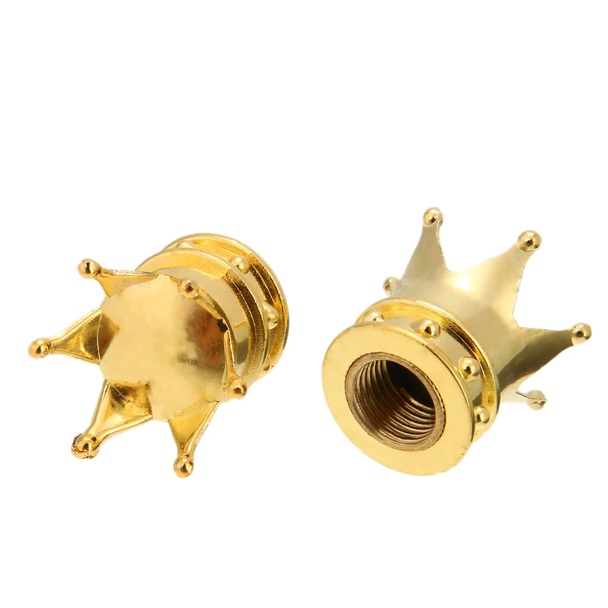 Valve Stems & Caps 4pcs Crown Style Vent Cap Aluminum Car Wheel Tyre Tire Air Valve Stem Cap Dust Cover Gold
