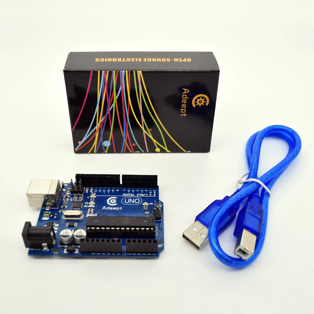 Плата Adeept Новинка Arduino UNO R3 плата ATmega328P ATmega16U2 Бесплатный USB кабель для бесплатная