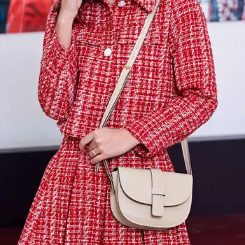 

Fashion Women Solid Color Messager Bags Leather Flap Saddle Pouch Crossbody Shoulder Bag