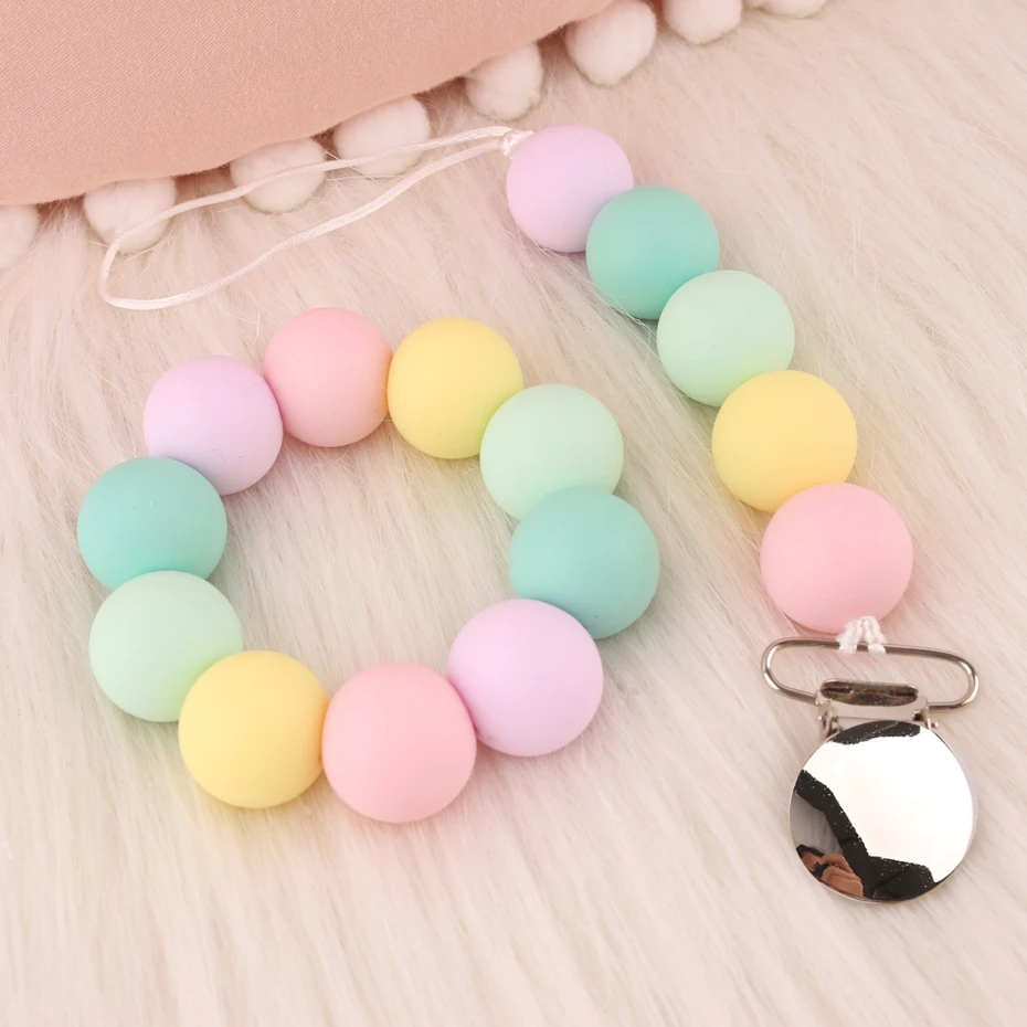 

Bite Bites 2pc 15mm Baby Chewable Silicone Nursing Bracelet Pacifier Clip Rodent Silicone Food Grade Infant Toys Baby Teether