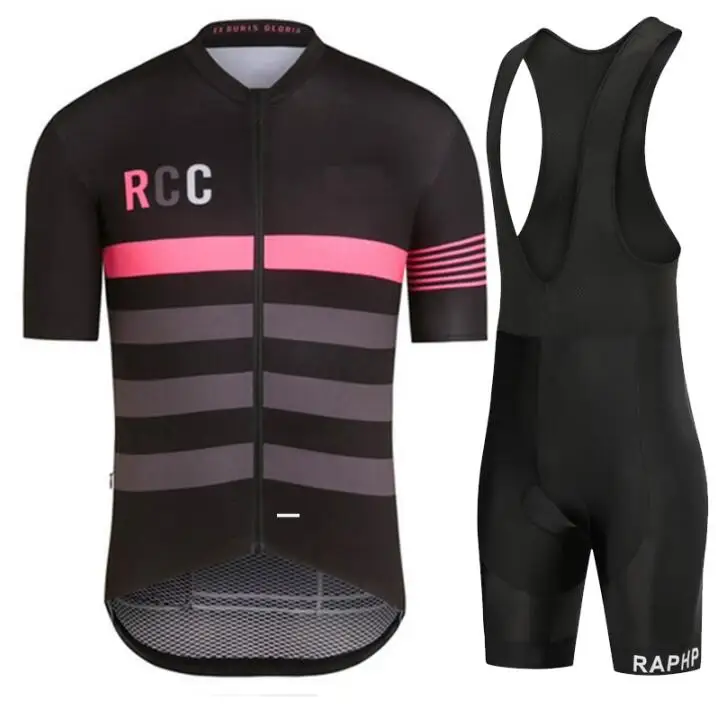 

RCC Raphp Pro Team Men Summer Cycling Jersey Bib Short Set Wear High Density Sponge Pad MTB Clothes Kits Bike Clothing Road Suit