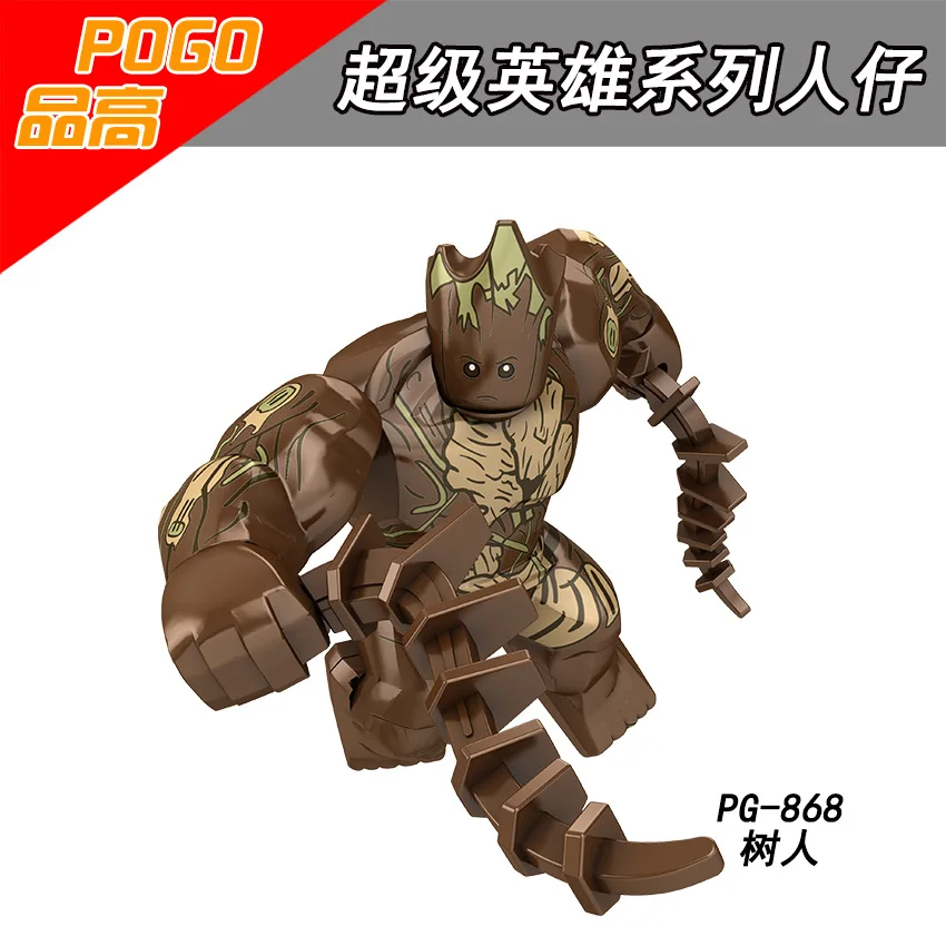 30PCS Big Blocks Marvel War Machine Iron Man Black Panther Thanos Infinity Gauntlet Figures Building Blocks Toys For Children