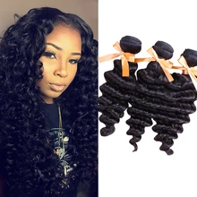 Rosa Hair Products Malaysian Virgin Hair Deep Wave 3 Bundles 6A Unprocessed Human Hair Extensions 100