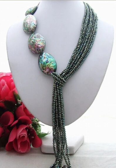 

Hot sale Free Shipping>>>>> Natural Paua Abalone Shell&Crystal Necklace