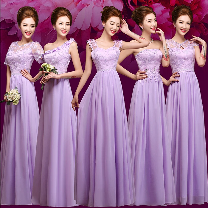 Corto de manga larga de gasa de dama de honor para mujer diosa griega B1983 braidsmaid vestido de fiesta nuevo 2017 nuevas llegadas del envío libre|lilac bridesmaid|braidsmaid dresseslilac chiffon bridesmaid dresses -