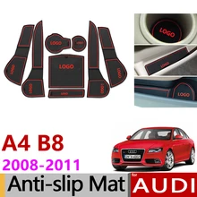 Противоскользящие резиновые слот ворота чашка коврик для Audi A4 B8 2008 2009 2010 2011 A4 8 K RS4 S4 S линию RS 4 интерьер автомобильные аксессуары для укладки